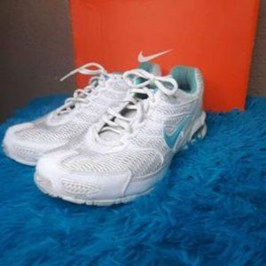Women's Nike Air Max Torch 4 Running Shoes (Size 10.5) White & Light Teal